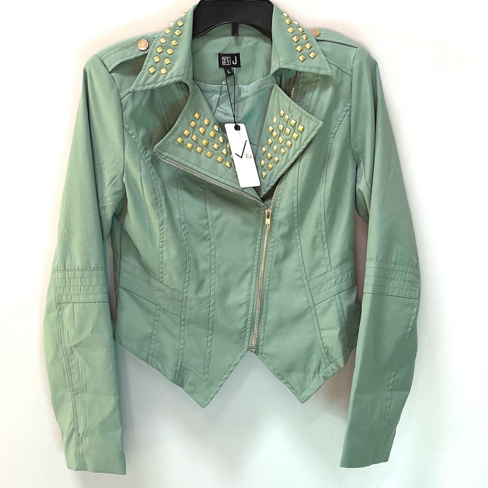 Sage Green Moto Jacket